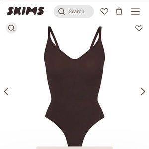 SKIMS Seamless Sculpt Thong Bodysuit in Espresso